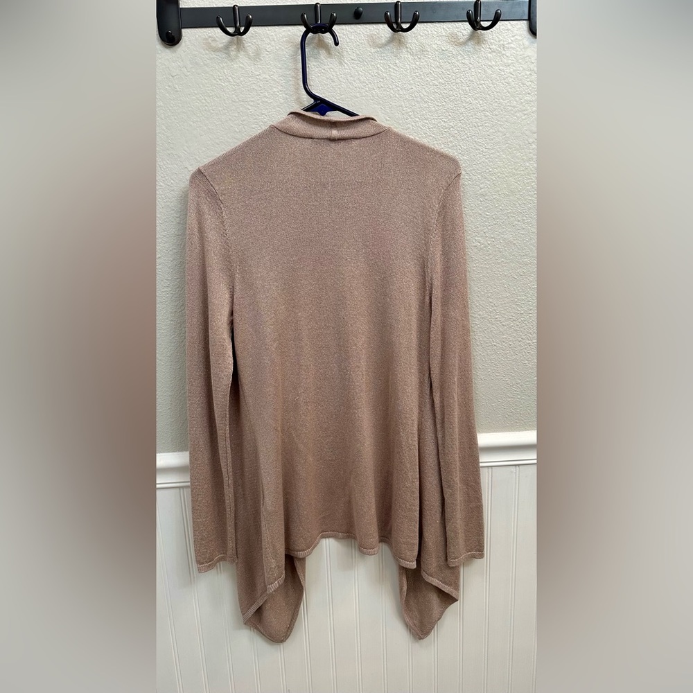 White House Black Market Cardigan, Champaign glitter color, size medium